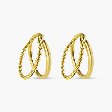Hannah  Double Hoop Earrings 925 Sterling Silver